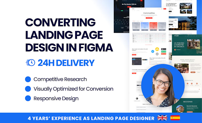 Gig Preview - Create a landing page design on figma or adobe xd