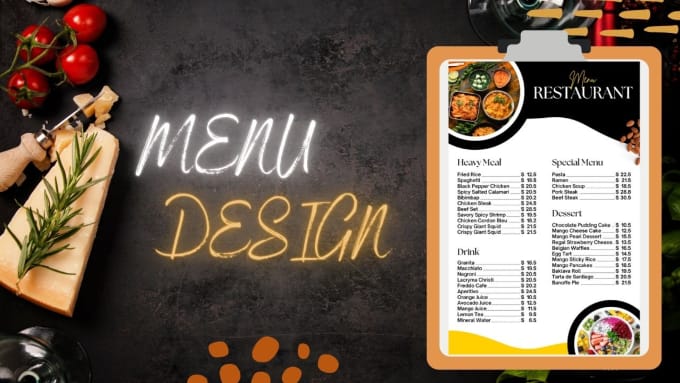 Gig Preview - Design editable restaurant menu, food menu, and digital menu