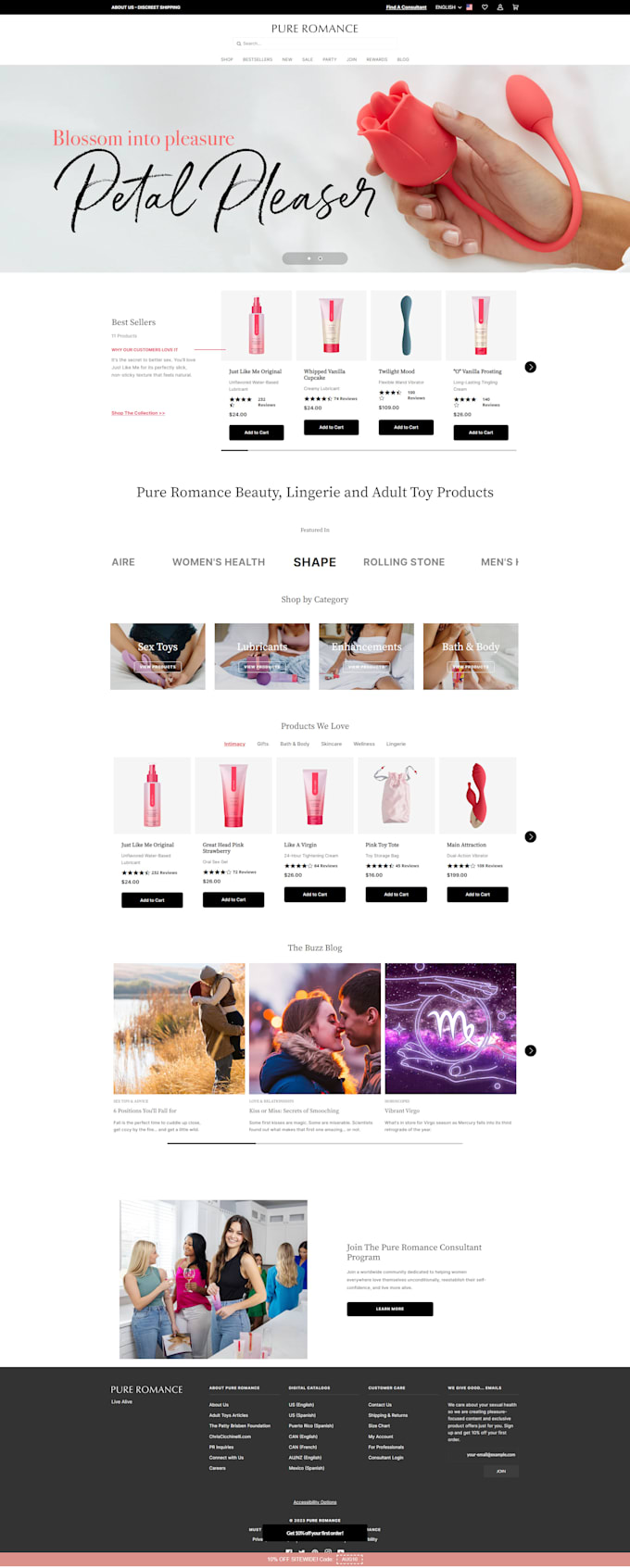 Gig Preview - Craft a captivating adult toys paradise with a woocommerce store