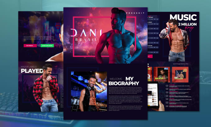 Gig Preview - Design artist animated epk media kit reels with clickable links