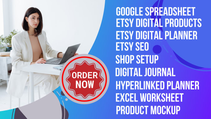 Gig Preview - Etsy digital planner, hyperlink planner, digital products,google sheet,etsy SEO