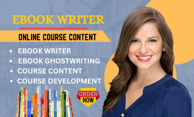 Gig Preview - Ebook writer, develop online course content, ghostwriter, course creation