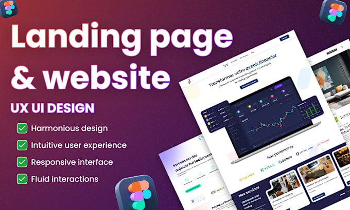 Gig Preview - Design modern website UX UI or landing page professional awesome in figma