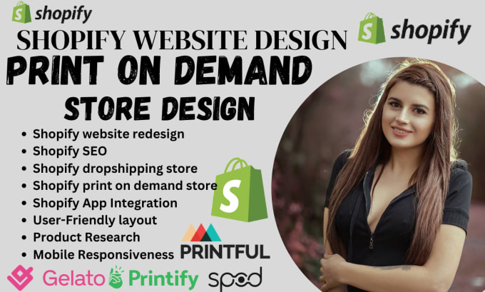 Gig Preview - Shopify website design shopify print on demand store printful printify redesign