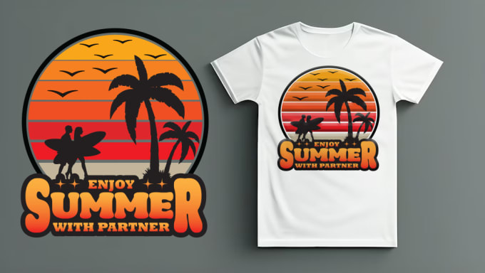 Gig Preview - Do custom t shirt design with modern vector touch