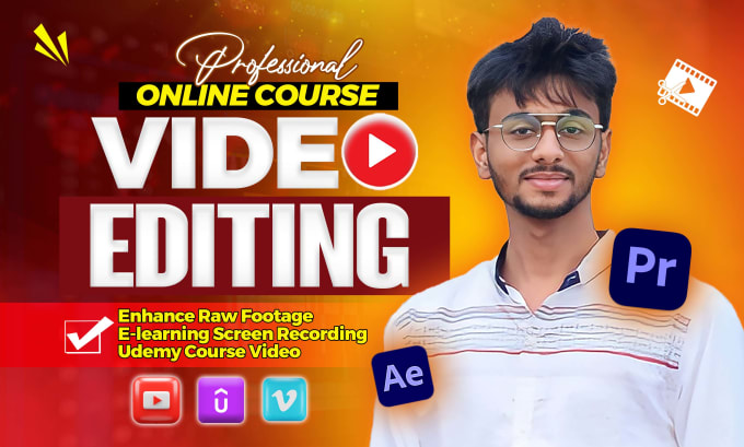 Gig Preview - Do video editing for online course educational elearning training powerpoint