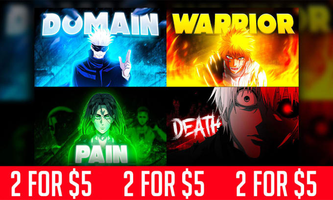 Gig Preview - Design high quailty anime youtube thumbnails for cheap