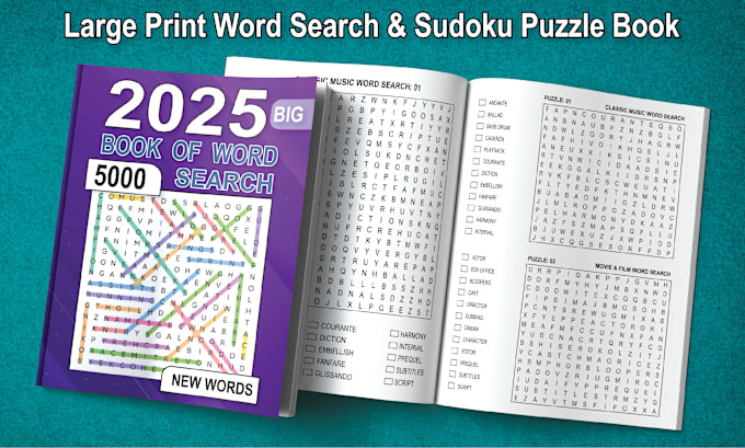 Gig Preview - Make word search , sudoku puzzle book for kdp