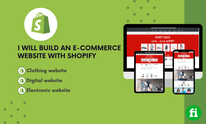 Gig Preview - Build an ecommerce website with shopify