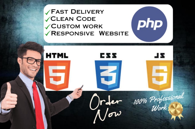 Gig Preview - Build and fix html, css, javascript, php landing page and websites