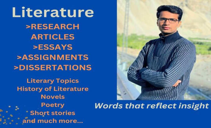 Gig Preview - Write research articles and essays on literature