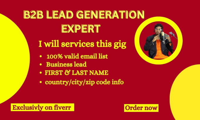 Gig Preview - Do b2b lead generation, email list building and targeted business lead services