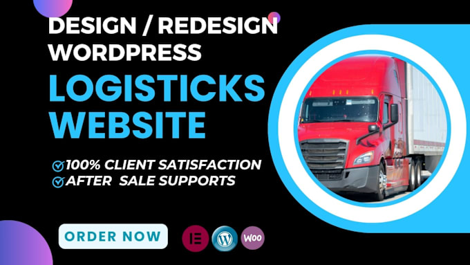 Gig Preview - Design logistics trucking transport  website with wordpress