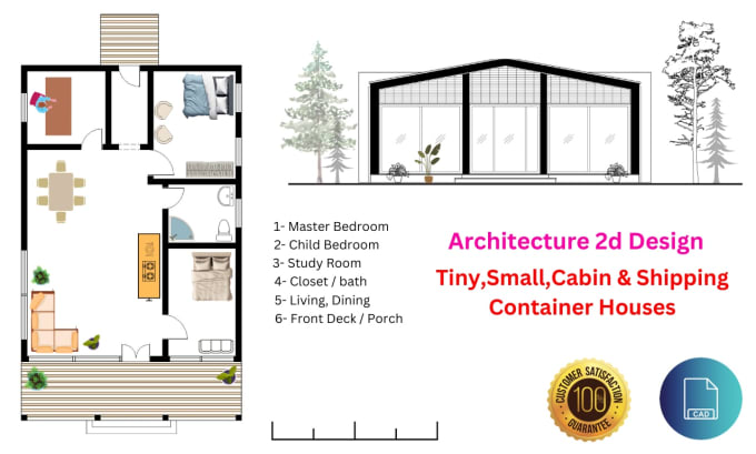 Gig Preview - Design unique tiny houses, shipping container house, small houses