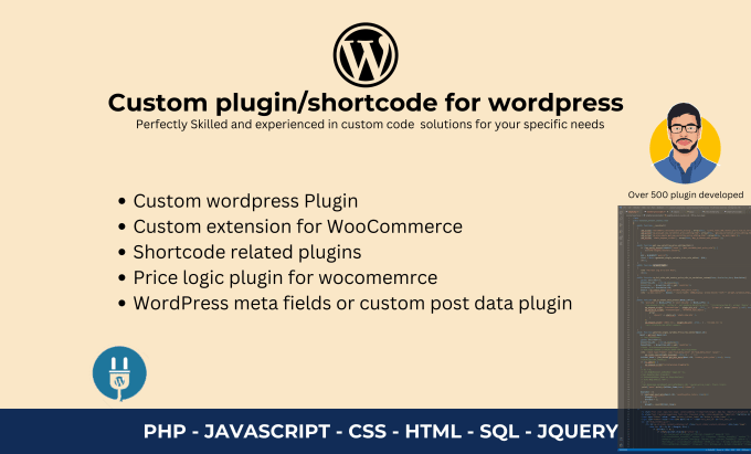 Gig Preview - Do custom wordpress plugin, custom shortcode for wordpress