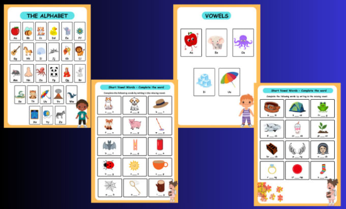 Gig Preview - Design custom worksheets and activity book for school kids