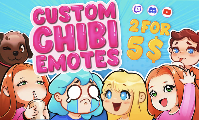 Gig Preview - Create custom chibi twitch emotes for your stream in 24h