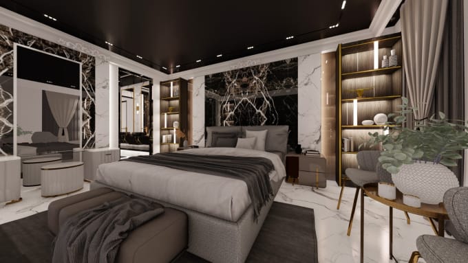 Gig Preview - Create modern bedroom interior design