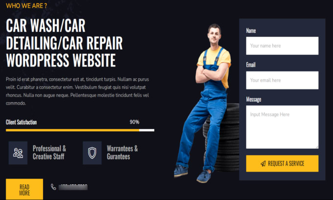 Gig Preview - Create a wordpress website for car wash,car detailing,repair