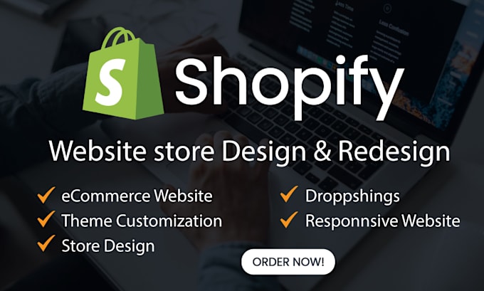 Gig Preview - Develop ecommerce shopify online store, dropshipping store, shopify website