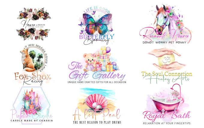 Gig Preview - Design unique feminine watercolor boho logo