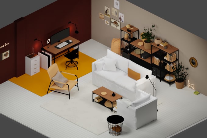 Gig Preview - Create lowpoly 3d model of your room