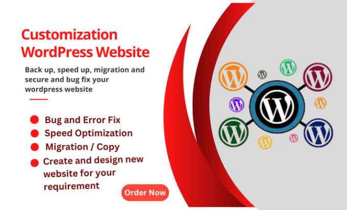 Gig Preview - Speed up, back up, transfer, bug, error fix, customization wordpress website