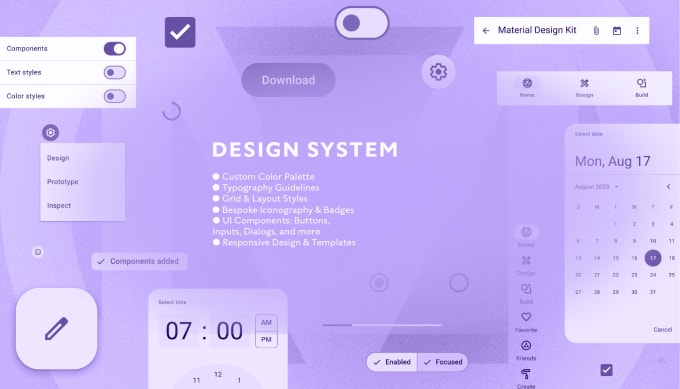 Gig Preview - Create a UI design system in figma for web and mobile apps