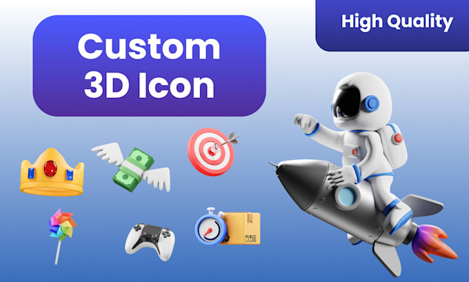 Gig Preview - Design custom 3d icon for your interface website app