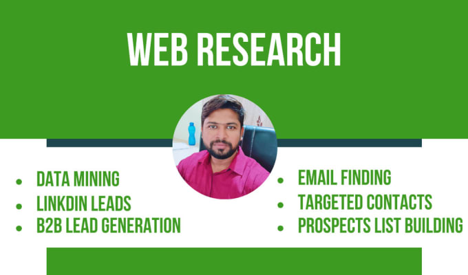 Gig Preview - Do lead generation, web research, data mining, mailing list