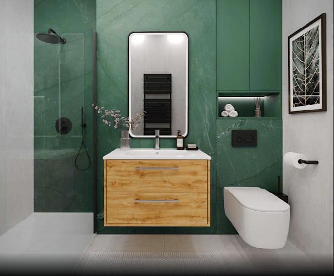 Gig Preview - Do bathroom interior design in 3d and renders using  best software