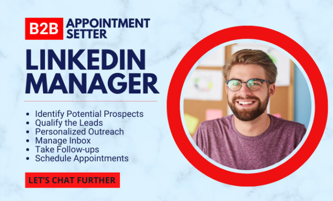 Gig Preview - Be your b2b appointment setter and linkedin marketing manager