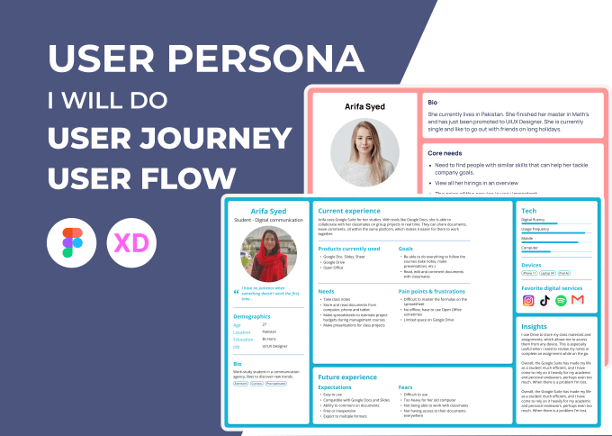 Gig Preview - Design user persona and user journey map