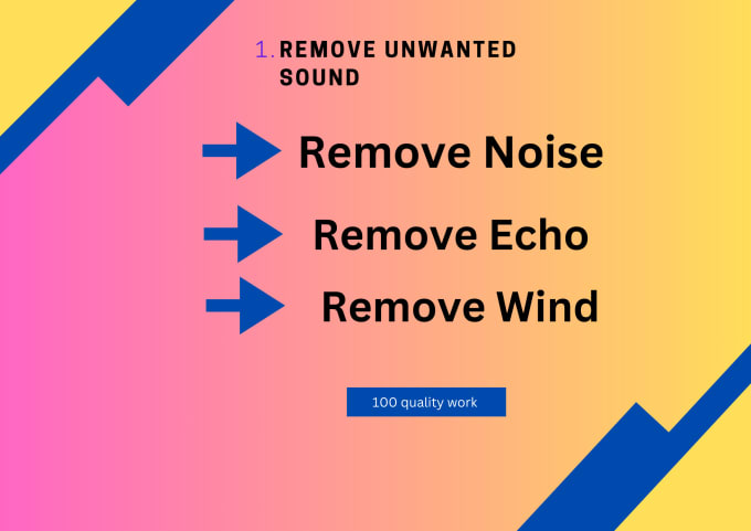 Gig Preview - Remove wind background noise echo and clean your audio