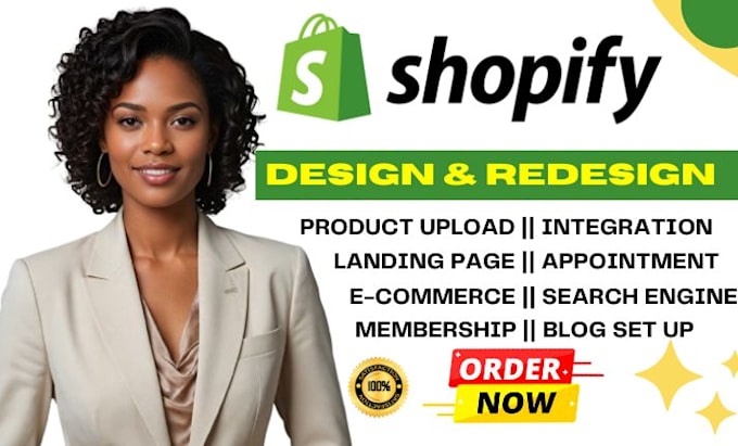 Gig Preview - Shopify website redesign shopify website design shopify website dropshipping