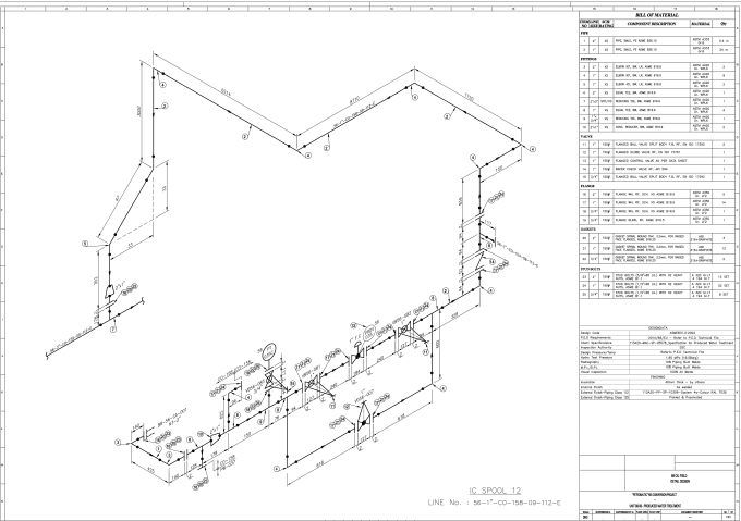 Gig Preview - Do 2d piping layout and isometric drawing in autocad with bom