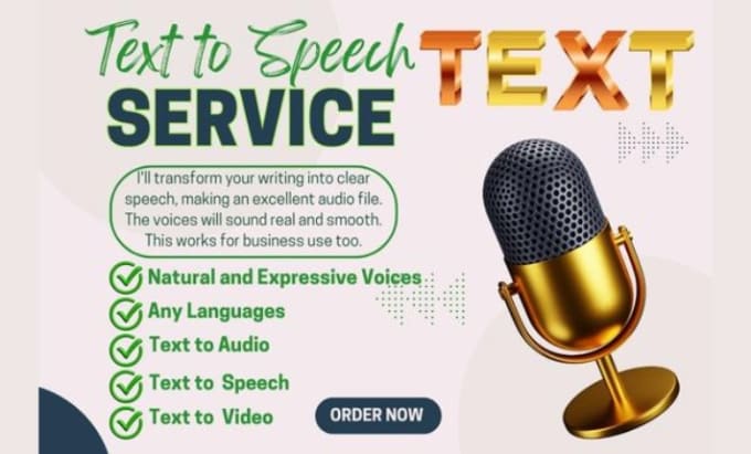 Gig Preview - Create text with realistic voices like a real human