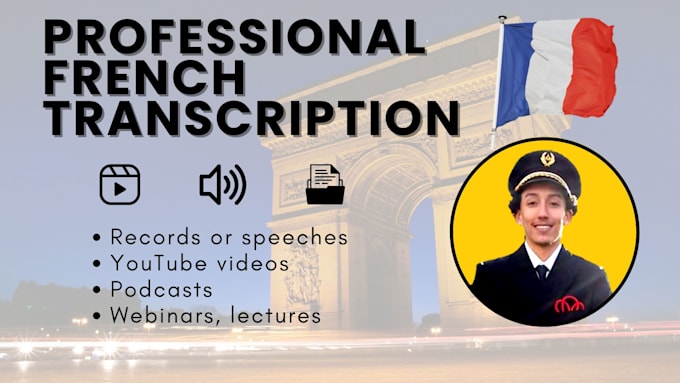 Gig Preview - Provide professional french audio and video transcription