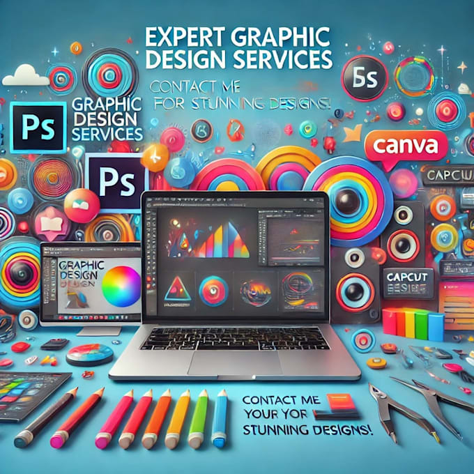 Gig Preview - Do graphic designing adobe ps canva capcut