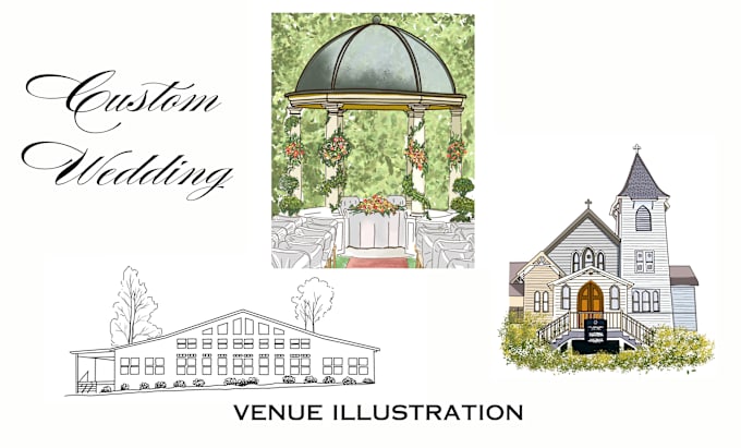 Gig Preview - Draw wedding venue line art from photo