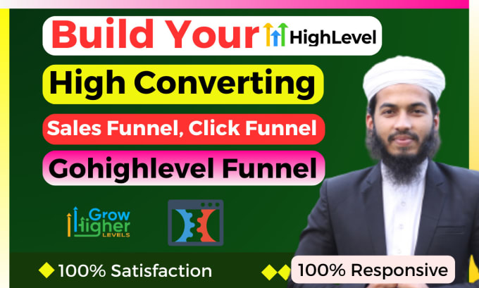 Gig Preview - Build landing page high converting sales funnel in clickfunnels or gohighlevel