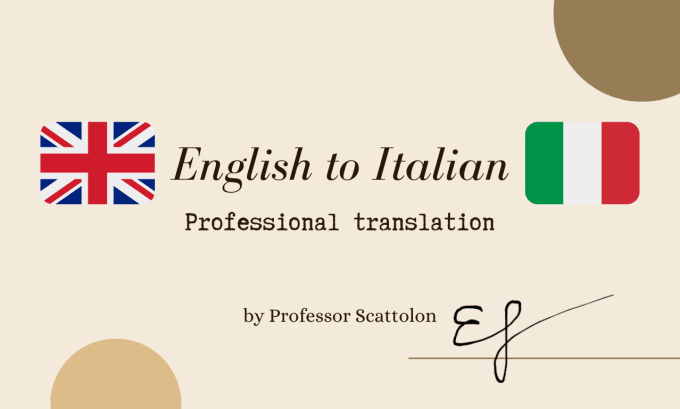 Gig Preview - Translate english to italian