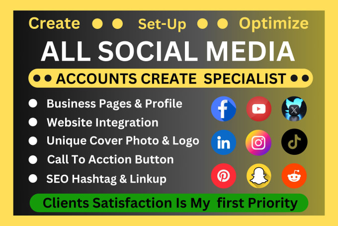 Gig Preview - Perfectly create, set up all social media accounts facebook business pages