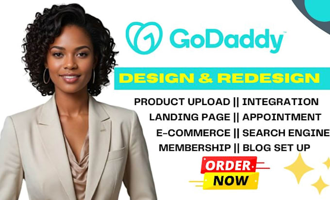 Gig Preview - Develop godaddy website redesign godaddy website design godaddy website seo