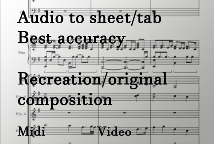 Gig Preview - Transcribe or compose sheet music for piano and more