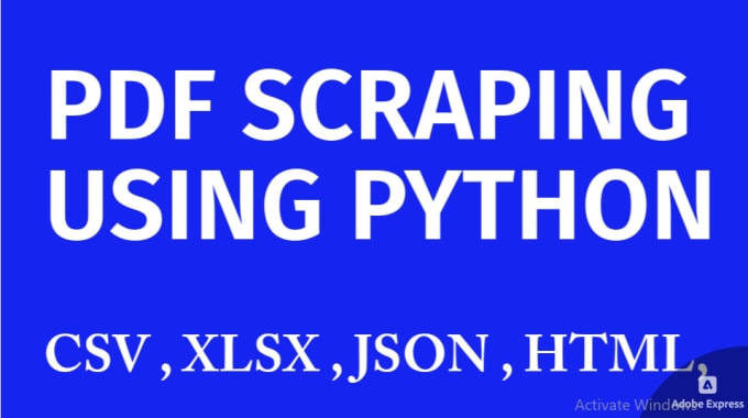 Gig Preview - Do pdf scraping , image scraping using python