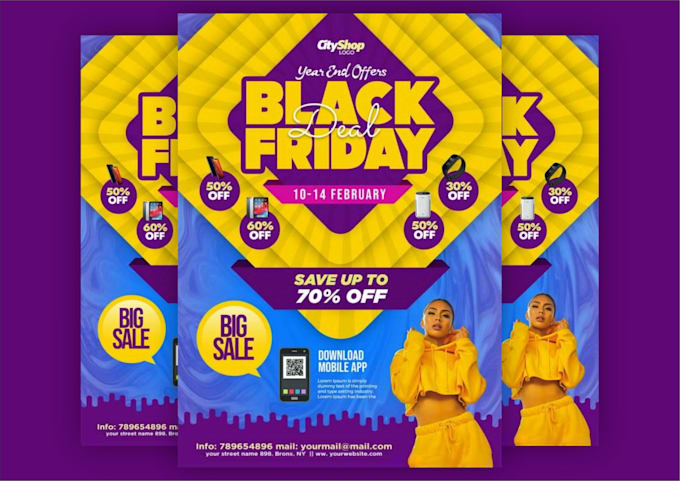 Gig Preview - Design black friday any type of sale or promotions flyers