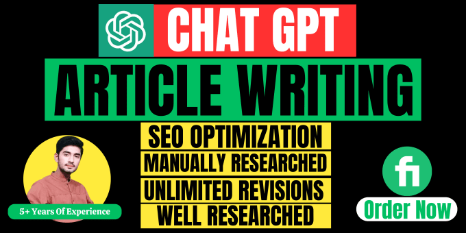 Gig Preview - Write seo optimized articles with open ai, chat gpt, to get high traffic