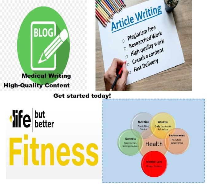 Gig Preview - Do medical writing for health, fitness, and nutrition