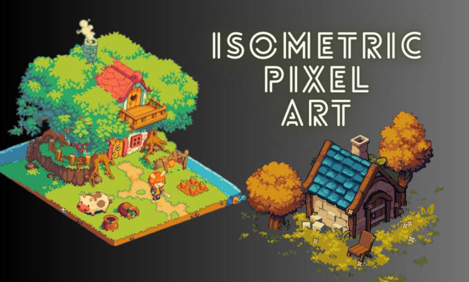 Bestseller - create isometric pixel, pixel buildings game assets, retro game art, environment